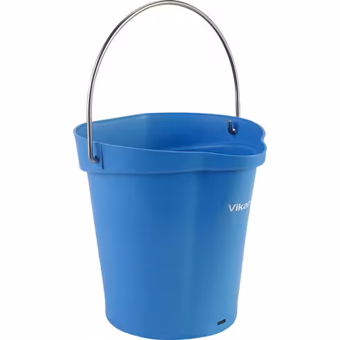 Seau gradué bec verseur 6 l bleu pour laboratoire
