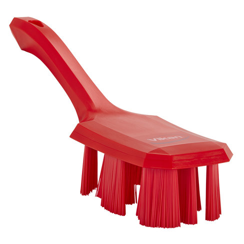 Brosse à main UST manche court longueur 260 mm dur rouge pour laboratoire