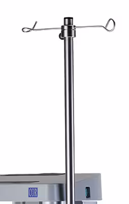 Tige porte-serum 2 crochets, charge max 5kg Lg 130cm