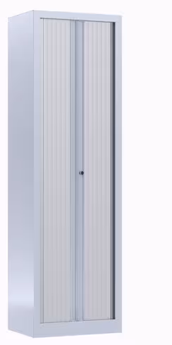 Vestiaire métallique Etic - h. 198 x l. 60 cm - unicolore - fermeture rideaux - 1 serrure - 1 tablette noire