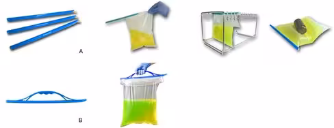 Barrette avec poignee fermeture a glissiere 22.5cm bleue x1