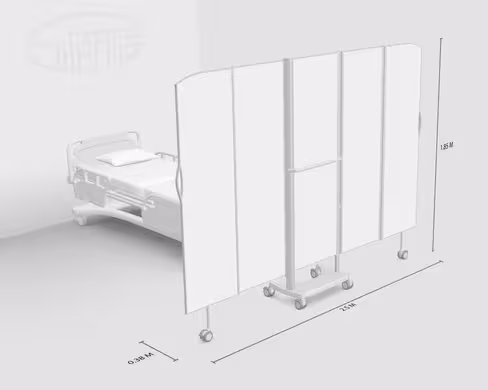 Paravent pied de lit L250 H185cm blanc