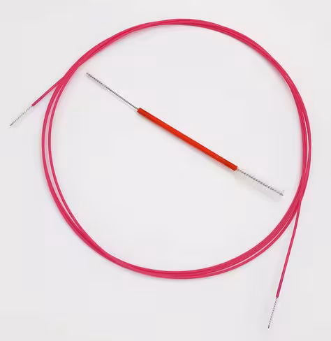 Kit 1 écouvillon - 2 brosse Ø 5 mm l. 20 mm - tube 1,75 mm x 230 cm - rose + double brosse a piston 5-11 mm - 100 unités