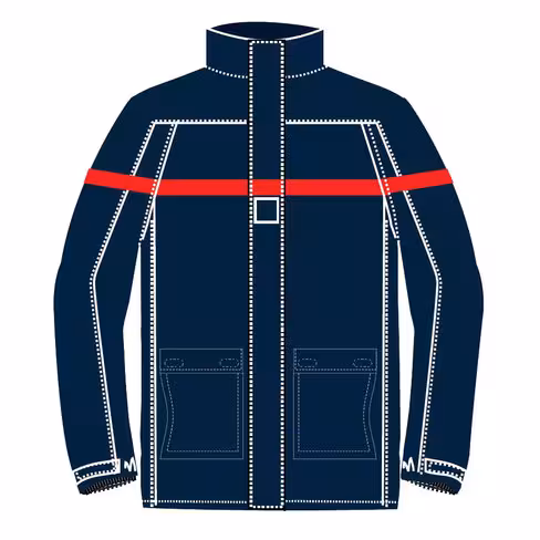 Veste intempéries - Gore-Tex - marine - bande rouge