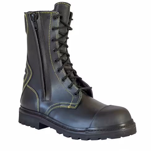 Rangers pompier type B cousues - sans membrane R81 P classe 1 - type 1 HI3 - cuir noir doublé cuir