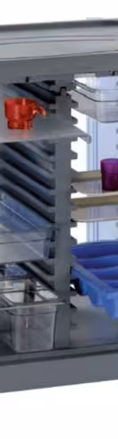 Grande séparation pour chariot modulable