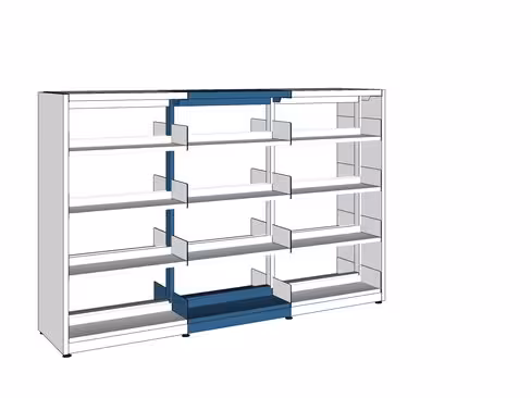 Rayonnage droit double face London - l. 75 x h. 152 x pr. 57 cm - élément suivant