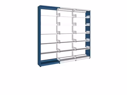 Rayonnage droit simple face London - habillage médium laqué - l. 96 x h. 259 x pr. 37 cm - élément départ