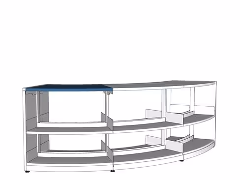 Top de finition laqué pour structure double face angle 18° London
