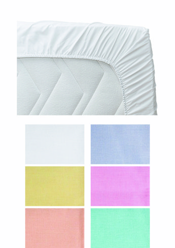 Drap housse polycoton couleur - 90 x 190 cm - lot de 10