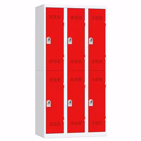 Vestiaire non visitable 3 colonnes 2 casiers galvanisé l. 30 cm -impératif : serrure en option 