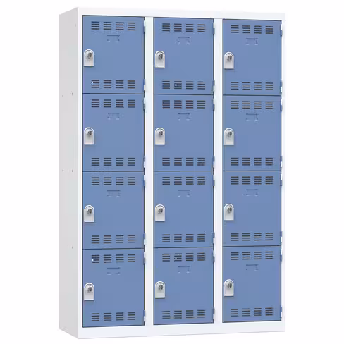 Vestiaire non visitable 3 colonnes 4 casiers - l. 40 cm impératif : serrure en option