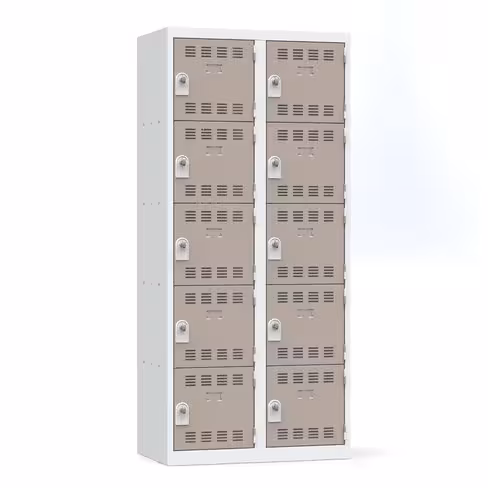 Vestiaire non visitable 2 colonnes 5 casiers l. 40 cm impératif : serrure en option 