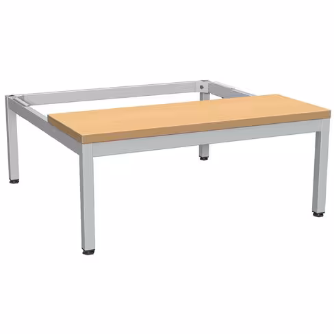 Socle banc - l. 60 cm - lames bois