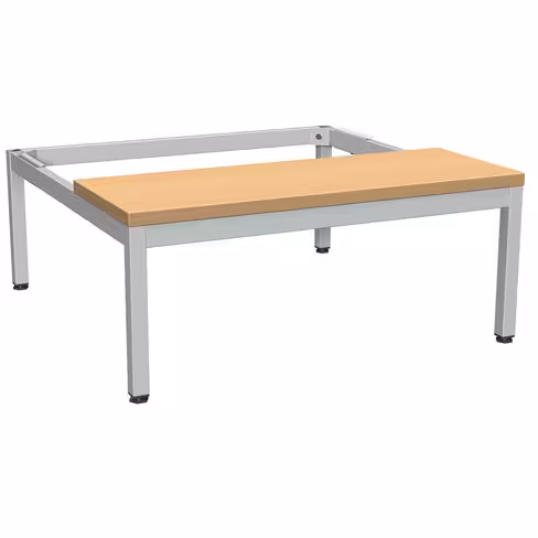 Socle banc - l. 80 cm - lames bois