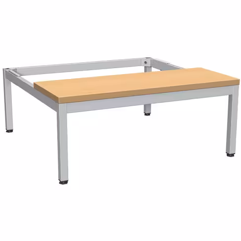 Socle banc - l. 90 cm - lames bois