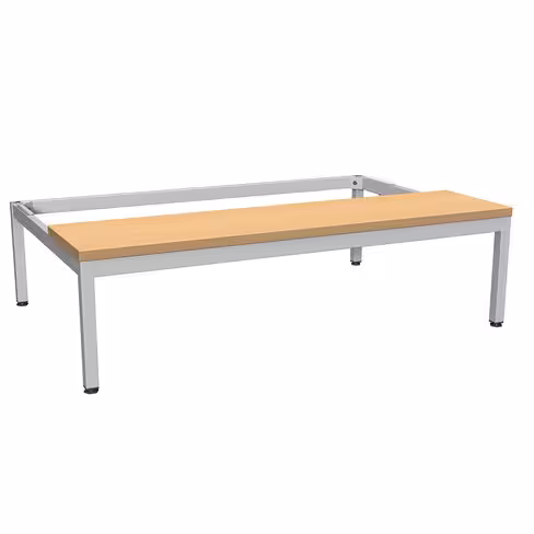 Socle banc - l. 120 cm - lames bois