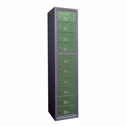 Armoire de distribution de linge 10 cases - pour linge plié - serrures comprises