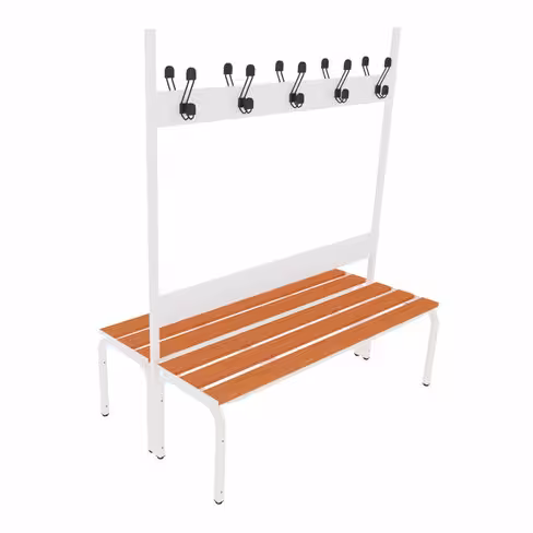 Banc avec patères double face l. 150 cm - PVC
