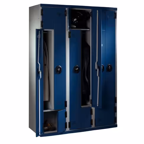 Vestiaire gain de place 3 colonnes - serrure à clé ou moraillon