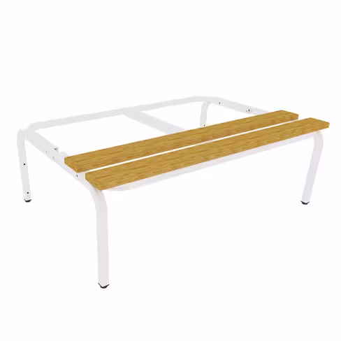 Socle banc pour vestiaire gain de place 3 colonnes