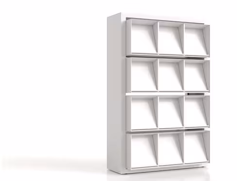 Présentoir à périodiques Nova - 12 cases - habillage métal