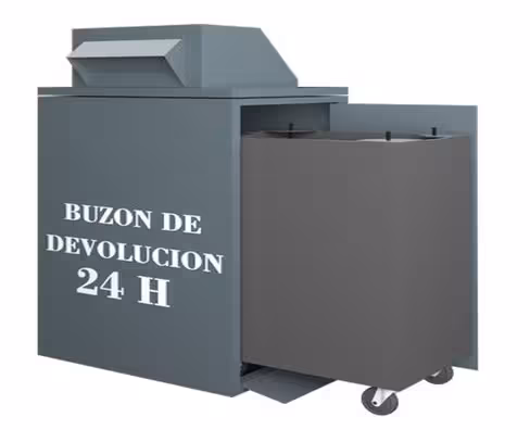 Boîte de retour de livres Metalundia - avec chariot intérieur compris