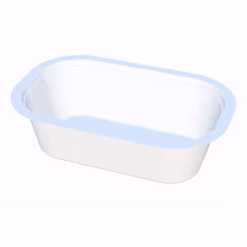 Barquette thermoscellable oblongue préparation chaude polypropylène blanc - 159 x 100 x 45 mm - lot de 1200