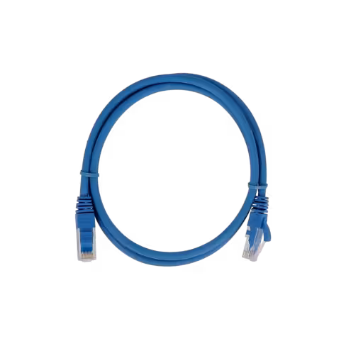Cordon droit RJ45/RJ45 cat 6a - Lienk - U/UTP - LSZH - bleu - 0,15 m