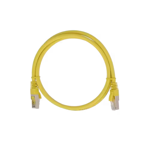 Cordon droit RJ45/RJ45 cat 6a - Lienk - S/FTP - LSZH - jaune - 0,5 m