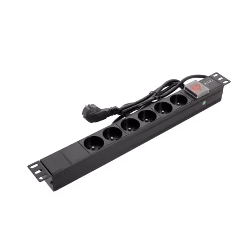 Bandeau 19'' 6PC avec interrupteur - Lienk - cordon 1,80 m - alu - noir