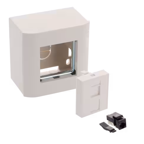 Boitier mural équipé en saillie - Lienk - 1 port RJ45 - cat 6 - non blindé - blanc