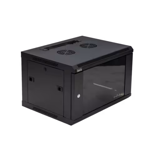 Coffret réseau mural fixe 19'' - 6U - Lienk - pr. 450 mm - livré monté - noir