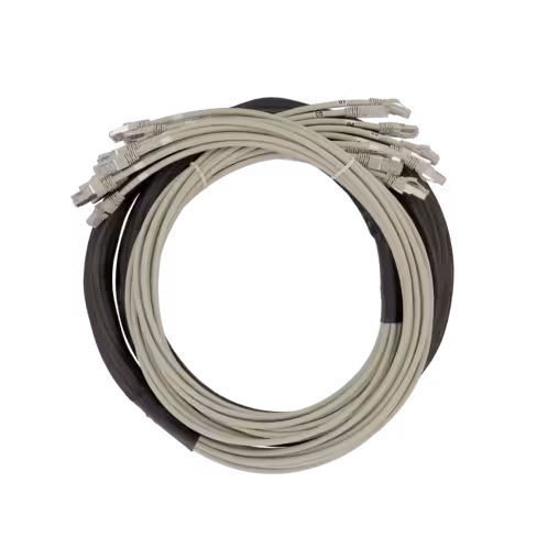 Frette 12 câbles RJ45/RJ45 cat 6a - Lienk - S/FTP - LSZH - gris - 2 m - numérotation de 1 à 12