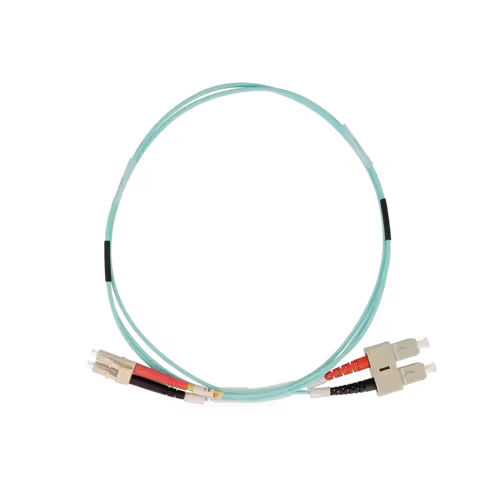 Jarretière optique multimode duplex OM3 50/125 - Lienk - SC UPC/LC UPC - LSZH - aqua - 0,5 m