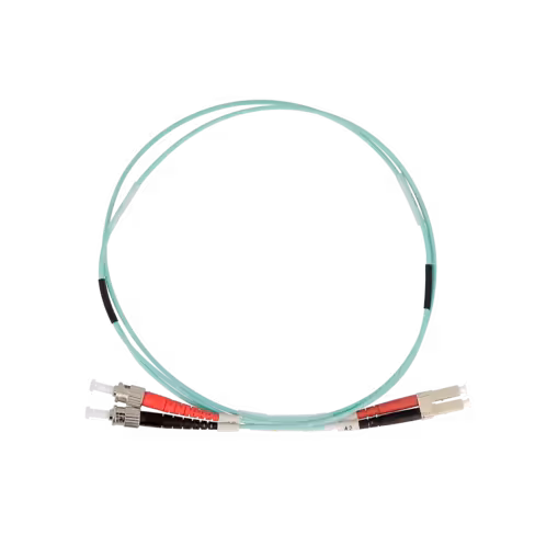 Jarretière optique multimode duplex OM3 50/125 - Lienk - ST UPC/LC UPC - LSZH - aqua - 0,5 m