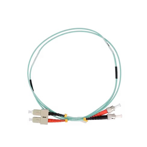 Jarretière optique multimode duplex OM3 50/125 - Lienk - ST UPC/SC UPC - LSZH - aqua - 0,5 m