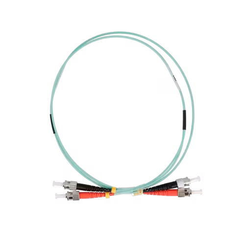 Jarretière optique multimode duplex OM3 50/125 - Lienk - ST UPC/ST UPC - LSZH - aqua - 1 m
