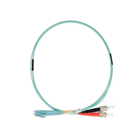 Jarretière optique multimode duplex OM4 50/125 - Lienk - ST UPC/LC UPC - LSZH - aqua - 1 m