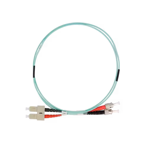 Jarretière optique multimode duplex OM4 50/125 - Lienk - ST UPC/SC UPC - LSZH - aqua - 1 m