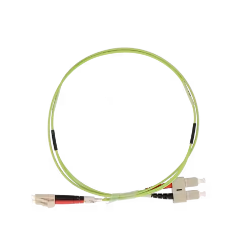 Jarretière optique multimode duplex OM5 50/125 - Lienk - SC UPC/LC UPC - LSZH - vert citron - 10 m