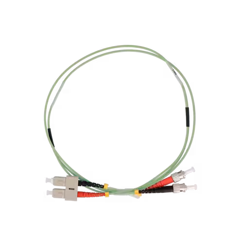 Jarretière optique multimode duplex OM5 50/125 - Lienk - ST UPC/SC UPC - LSZH - vert citron - 0,5 m