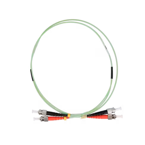 Jarretière optique multimode duplex OM5 50/125 - Lienk - ST UPC/ST UPC - LSZH - vert citron - 5 m