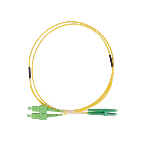 Jarretière optique monomode duplex OS2 9/125 - Lienk - SC APC/LC APC - LSZH - jaune - 1 m
