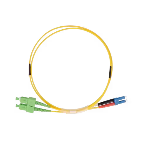 Jarretière optique monomode duplex OS2 9/125 - Lienk - SC APC/LC UPC - LSZH - jaune - 5 m