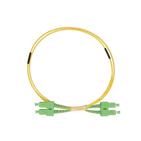 Jarretière optique monomode duplex OS2 9/125 - Lienk - SC APC/SC APC - LSZH - jaune - 1 m