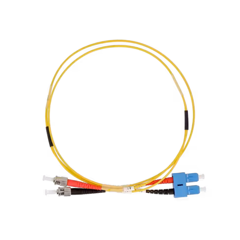 Jarretière optique monomode duplex OS2 9/125 - Lienk - ST UPC/SC UPC - LSZH - jaune - 1 m