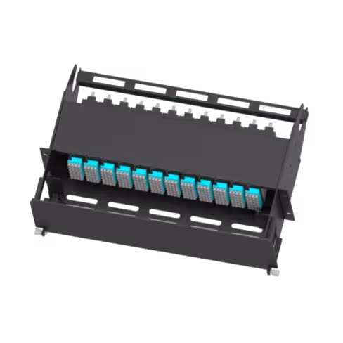 Châssis vertical MPO/MTP vide - Lienk - 3U - 12 emplacements pour cassette LC/SC - OM3/OM4/OM5/OS2