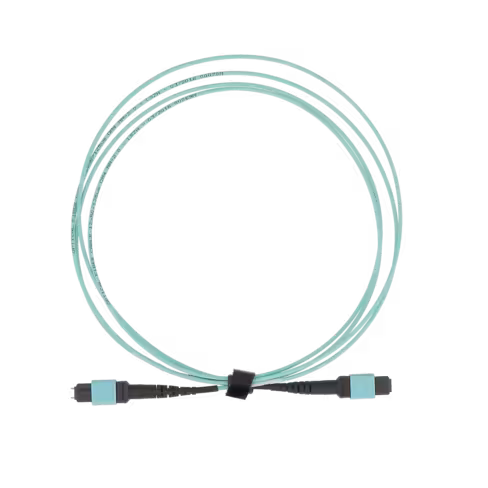 Câble Trunk MPO/MTP 12 brins multimode OM3 50/125 - Lienk - femelle/mâle - polarité B - LSZH - aqua - 1 m