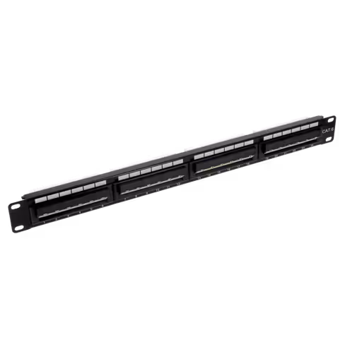 Panneau de brassage - Lienk - 19'' 24 ports - équipé - cat 6 - non blindé - 1U - noir